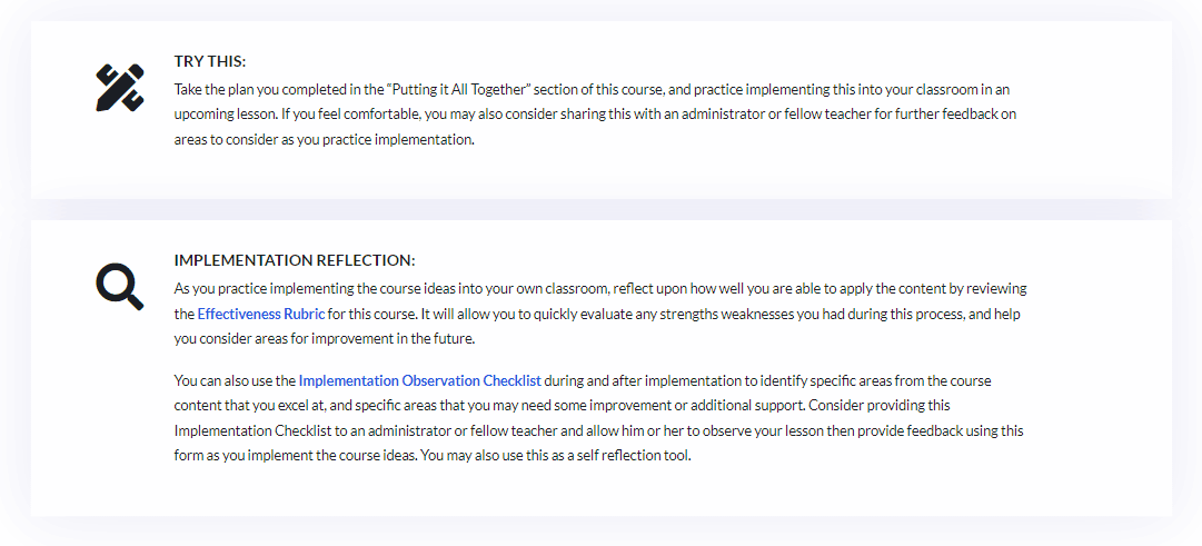 Implementation tasks b