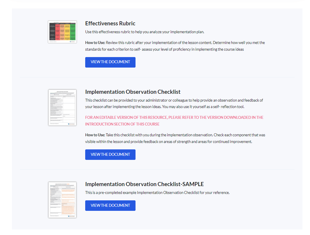 Implementation tasks c